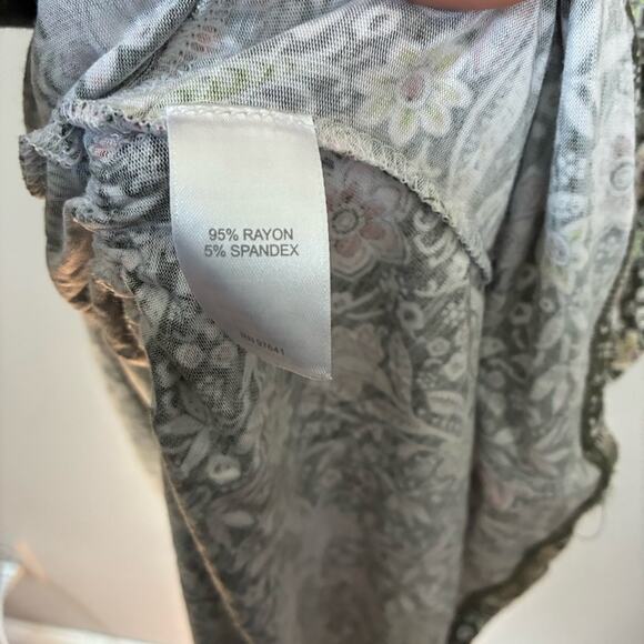 J. JILL Jersey Knit Tiered Maxi Dress Western Paisley Floral Belted Sundress XS - Picture 7 of 9